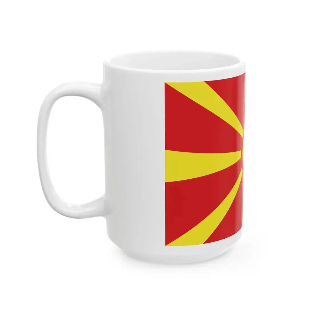 Flag of North Macedonia 3-2 (North Macedonia) White Coffee Mug - Go Mug Yourself