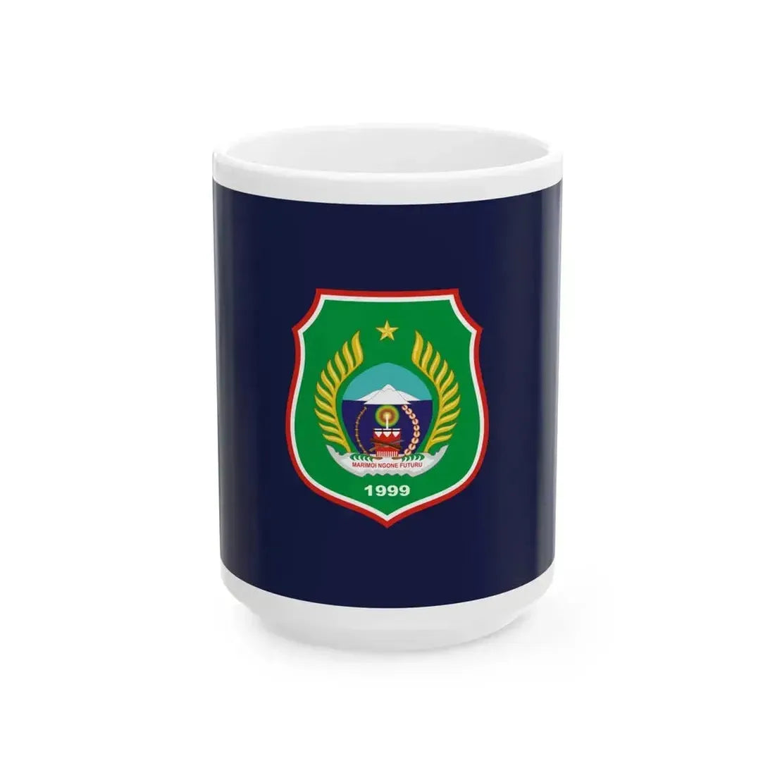 Flag of North Maluku Indonesia - White Coffee Mug 15oz - Go Mug Yourself