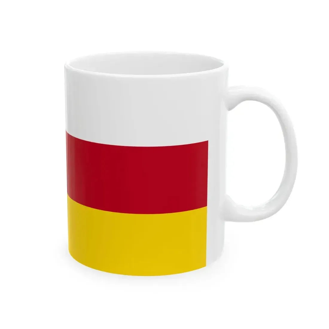 Flag of North Ossetia (Russia) White Coffee Mug - Go Mug Yourself