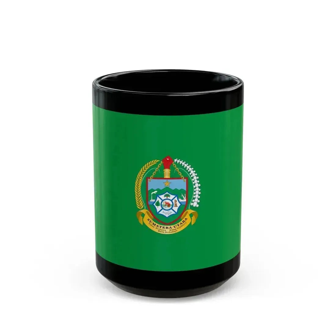 Flag of North Sumatra Indonesia - Black Coffee Mug 15oz - Go Mug Yourself