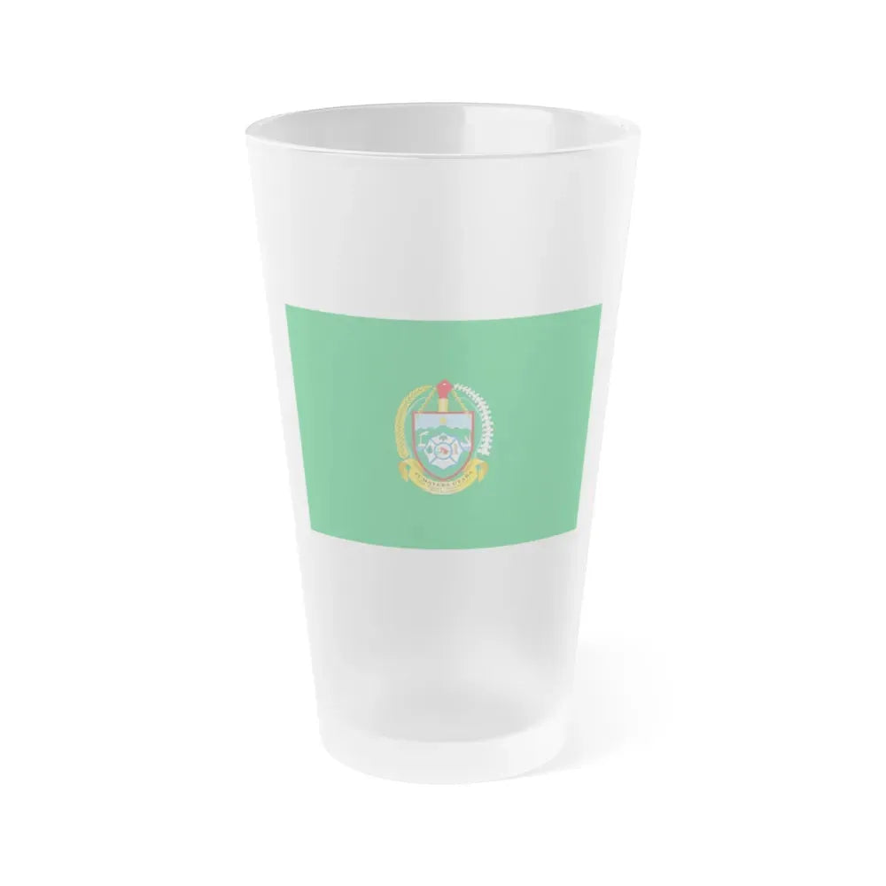Flag of North Sumatra Indonesia - Frosted Pint Glass 16oz 16oz Frosted - Go Mug Yourself