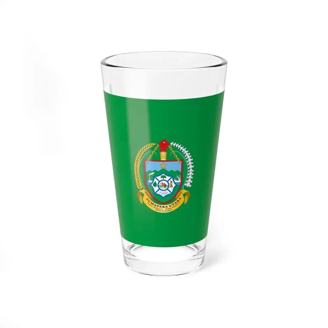 Flag of North Sumatra Indonesia - Pint Glass 16oz 16oz - Go Mug Yourself