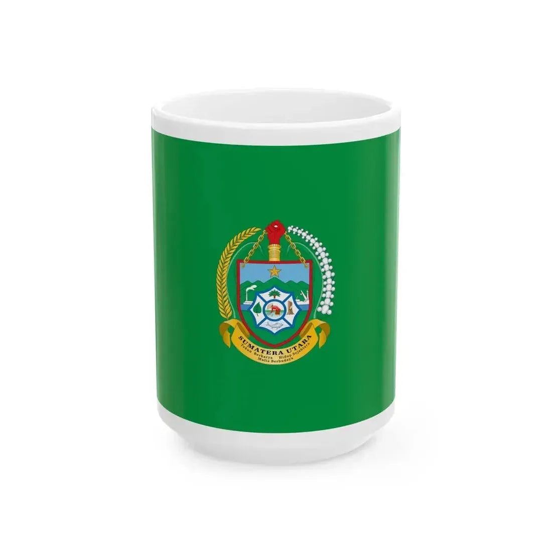 Flag of North Sumatra Indonesia - White Coffee Mug - Go Mug Yourself