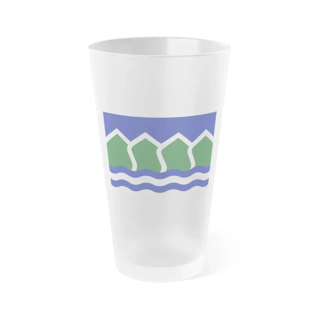 Flag of North Vancouver British Columbia district municipality Canada - Frosted Pint Glass 16oz 16oz Frosted - Go Mug Yourself