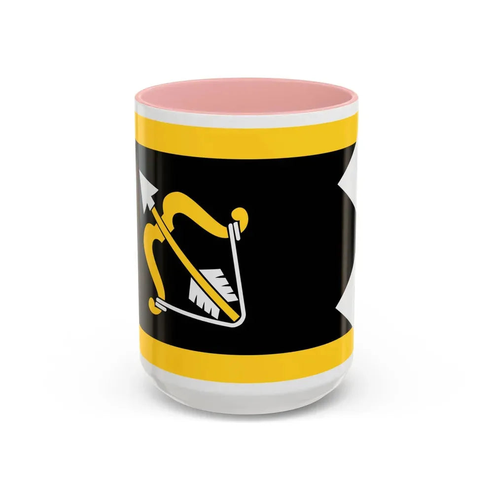 Flag of Northern Savonia Finland - Accent Coffee Mug 15oz Pink - Go Mug Yourself