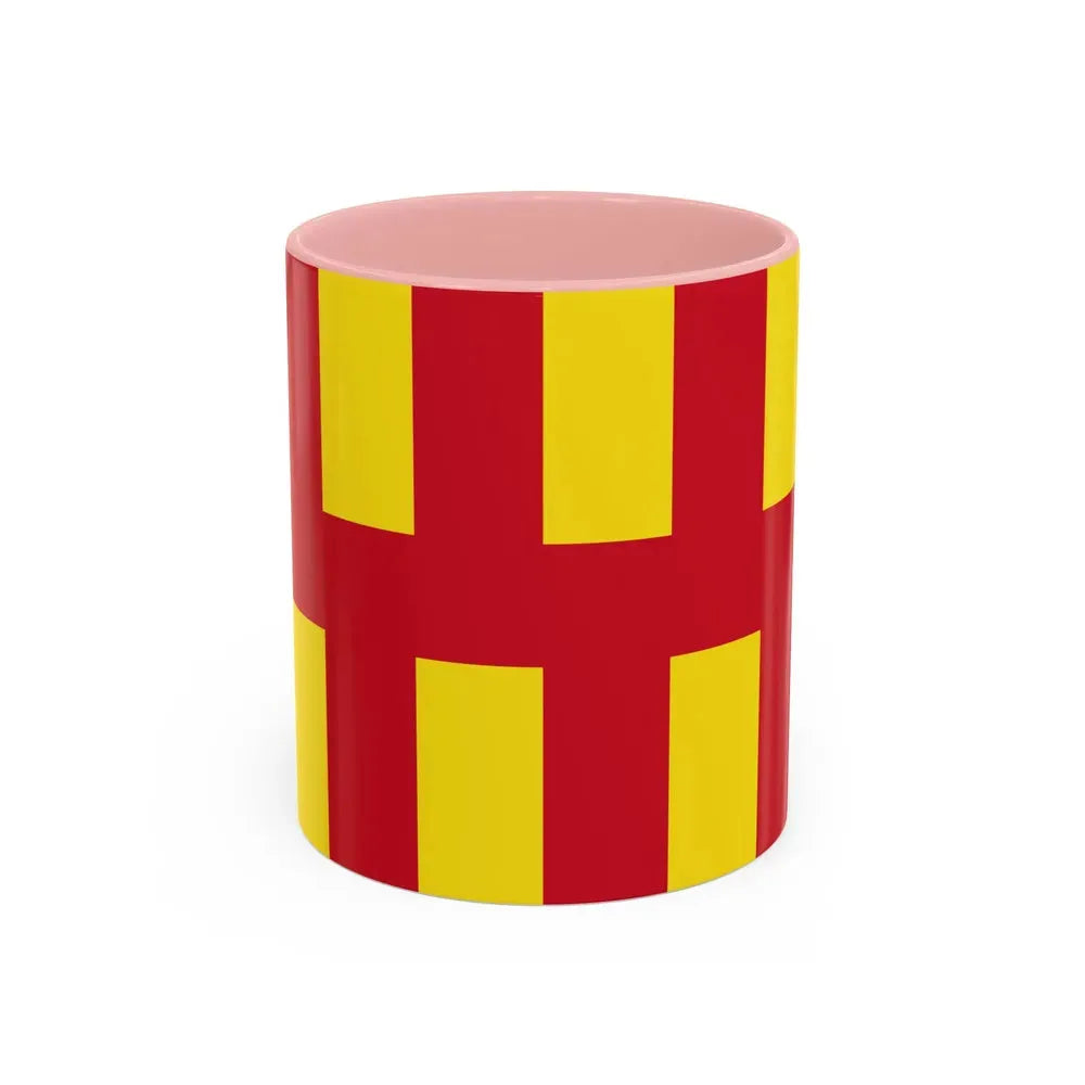 Flag of Northumberland UK - Accent Coffee Mug 11oz Pink - Go Mug Yourself