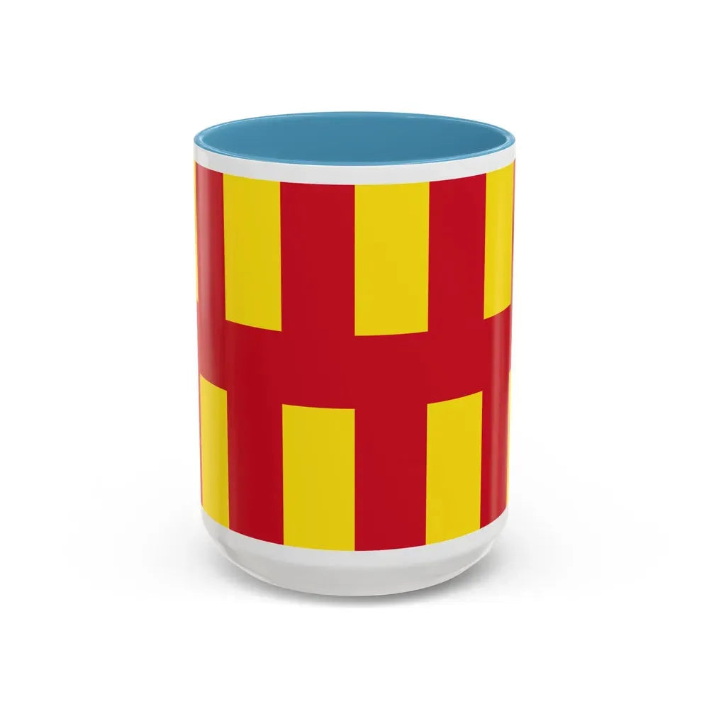 Flag of Northumberland UK - Accent Coffee Mug 15oz Light Blue - Go Mug Yourself