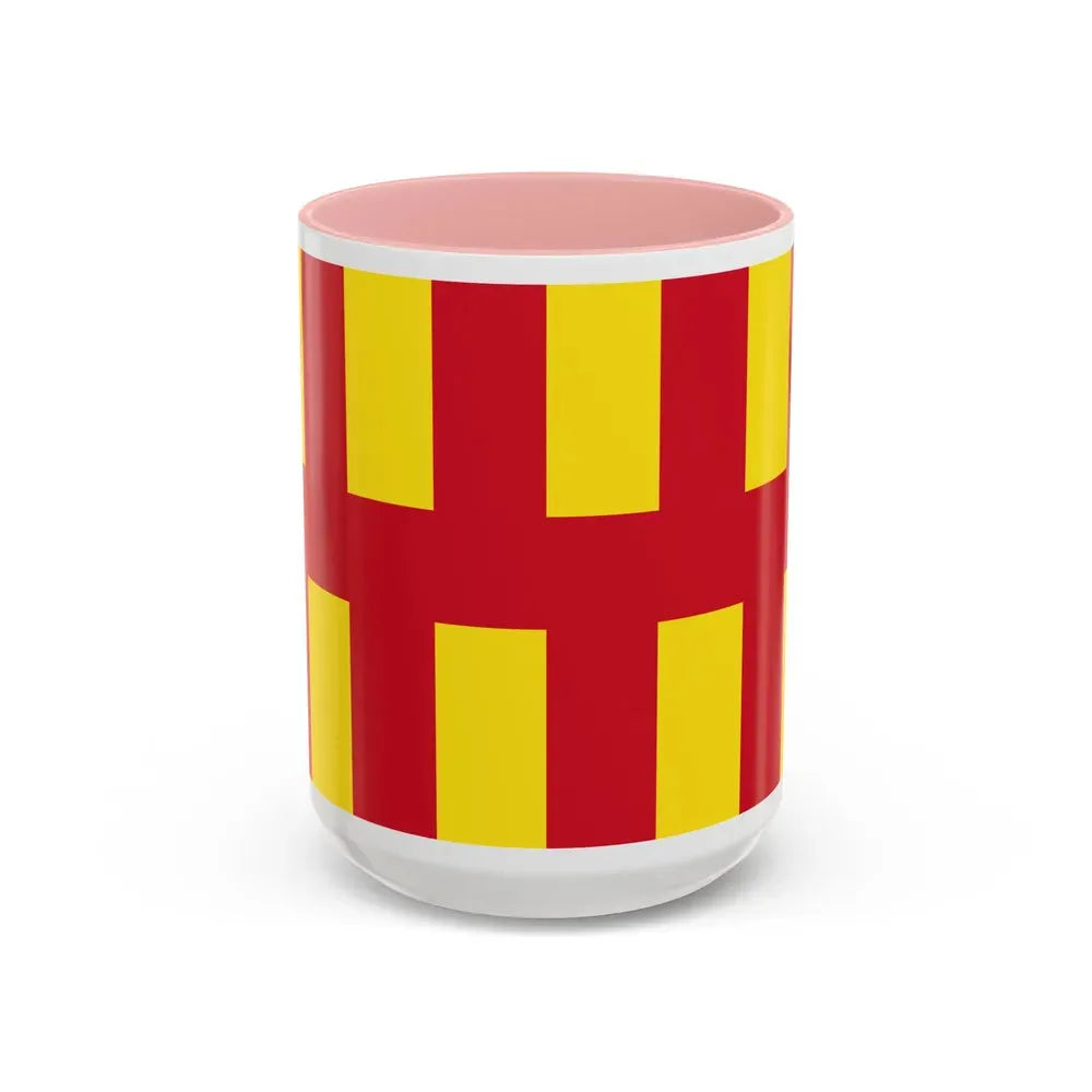 Flag of Northumberland UK - Accent Coffee Mug 15oz Pink - Go Mug Yourself