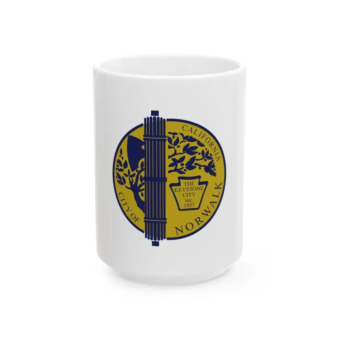 Flag of Norwalk California (United States) White Coffee Mug 15oz - Go Mug Yourself