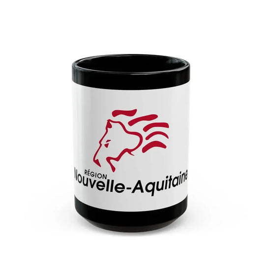 Flag of Nouvelle Aquitaine France 2 - Black Coffee Mug 15oz - Go Mug Yourself