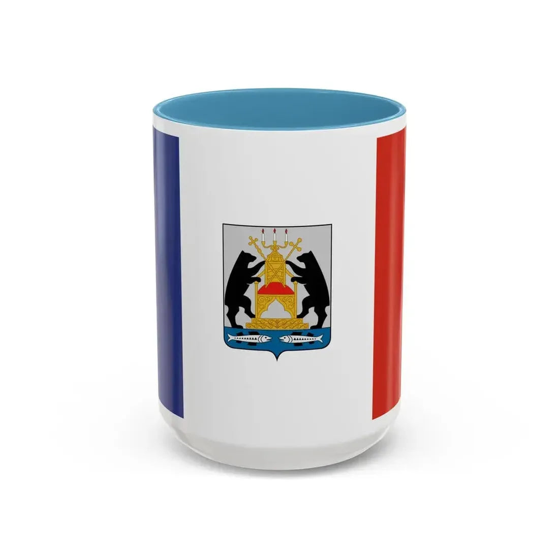 Flag of Novgorod Oblast Russia - Accent Coffee Mug 15oz Light Blue - Go Mug Yourself