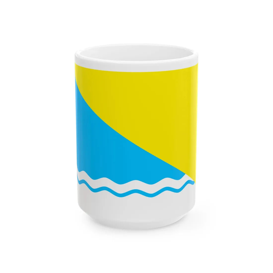 Flag of Novoazovsk raion (Ukraine) White Coffee Mug 15oz - Go Mug Yourself