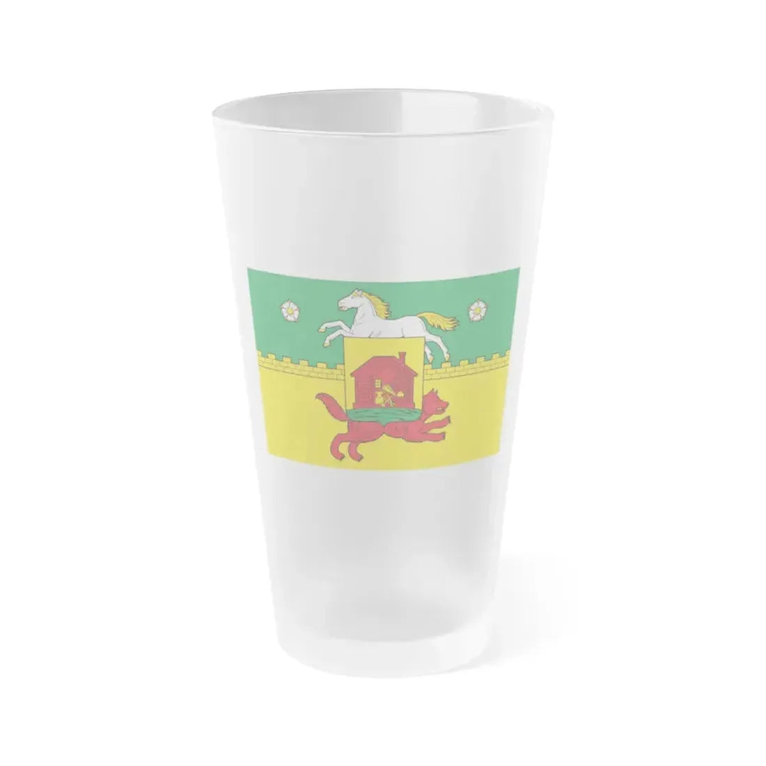 Flag of Novokuznetsk Russia - Frosted Pint Glass 16oz 16oz Frosted - Go Mug Yourself