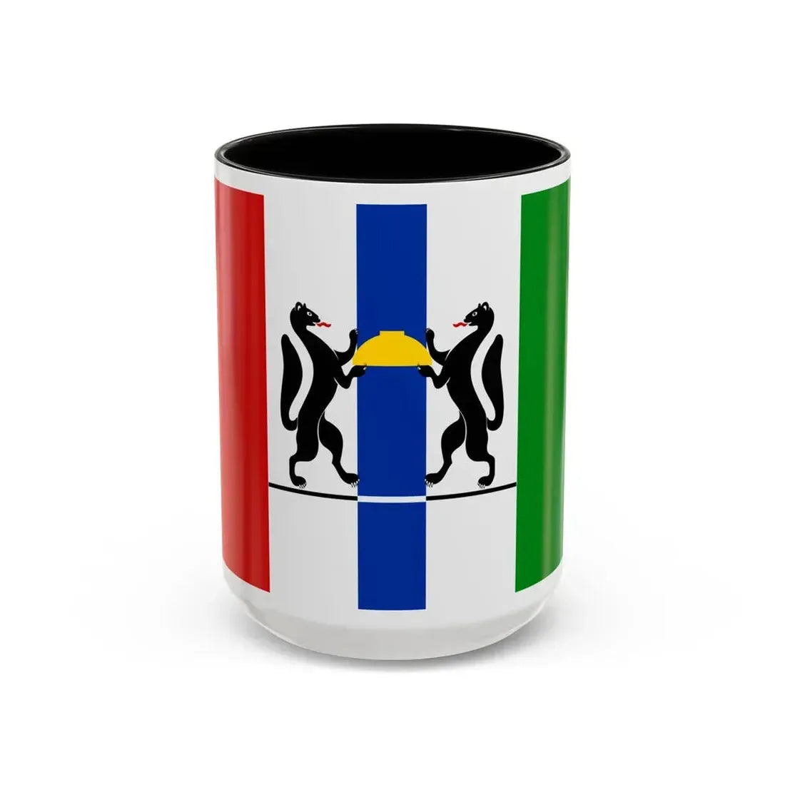 Flag of Novosibirsk Oblast Russia - Accent Coffee Mug 15oz Black - Go Mug Yourself