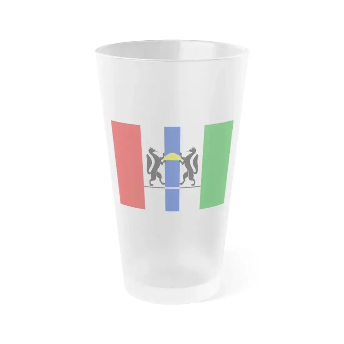 Flag of Novosibirsk Oblast Russia - Frosted Pint Glass 16oz 16oz Frosted - Go Mug Yourself