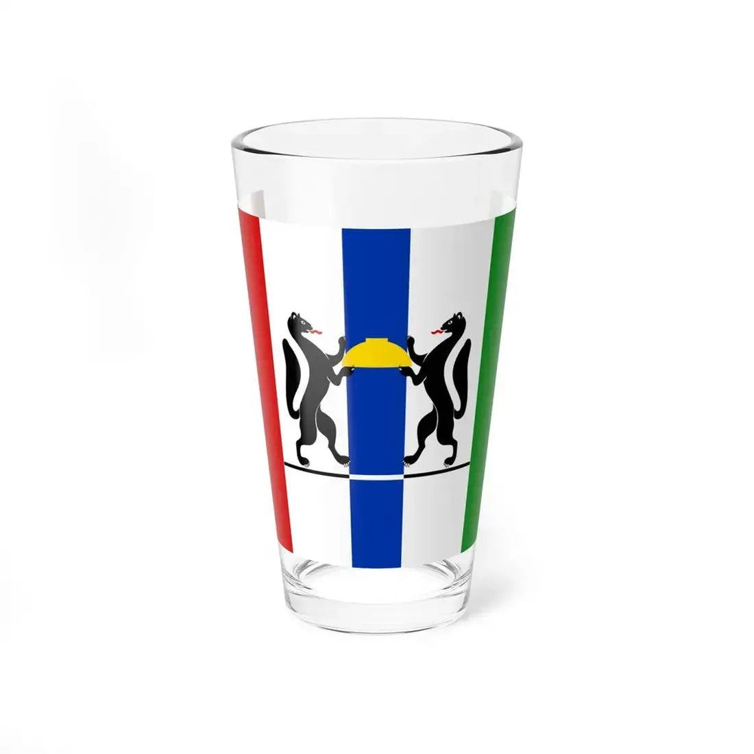 Flag of Novosibirsk Oblast Russia - Pint Glass 16oz 16oz - Go Mug Yourself