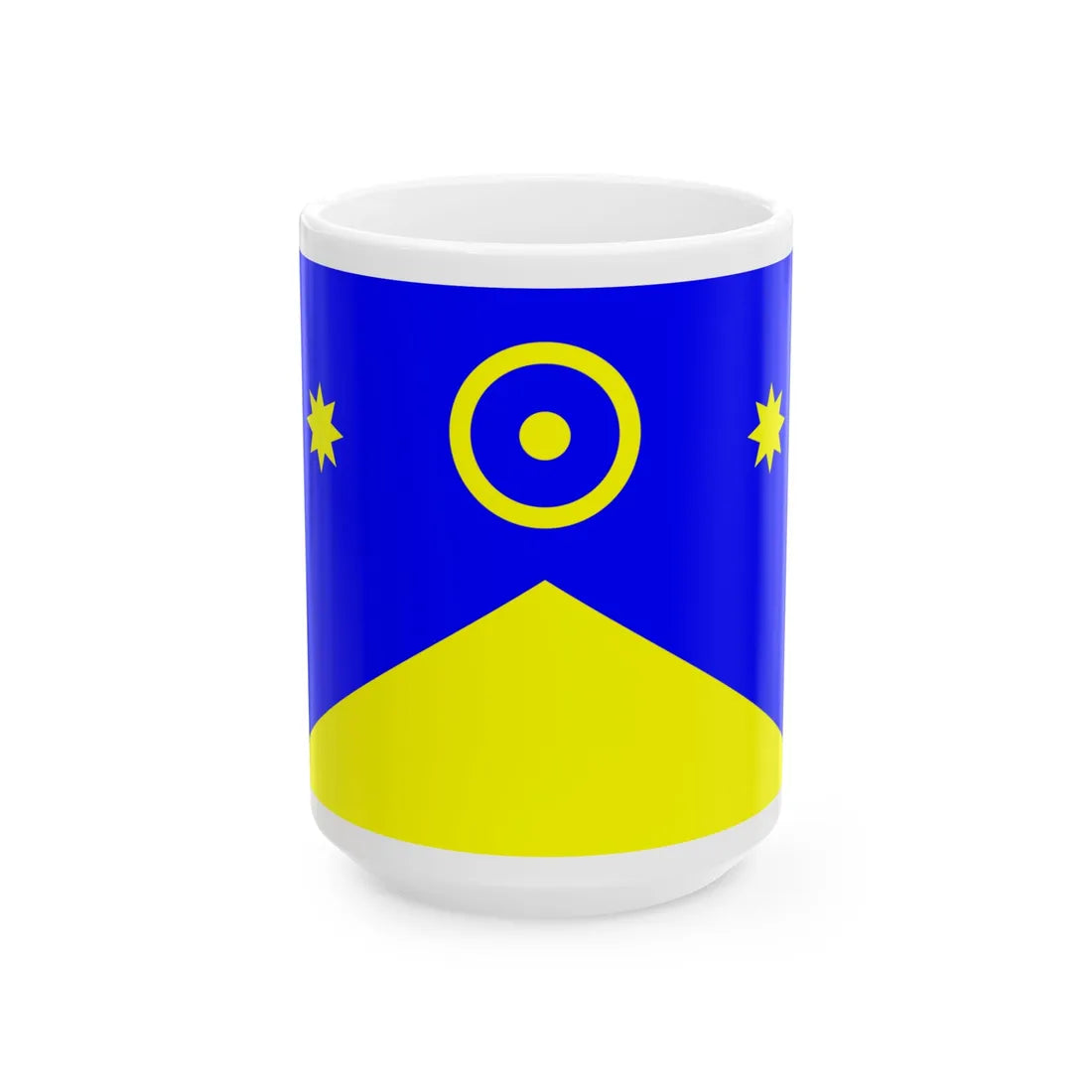 Flag of Novoukrainka raion (Ukraine) White Coffee Mug 15oz - Go Mug Yourself