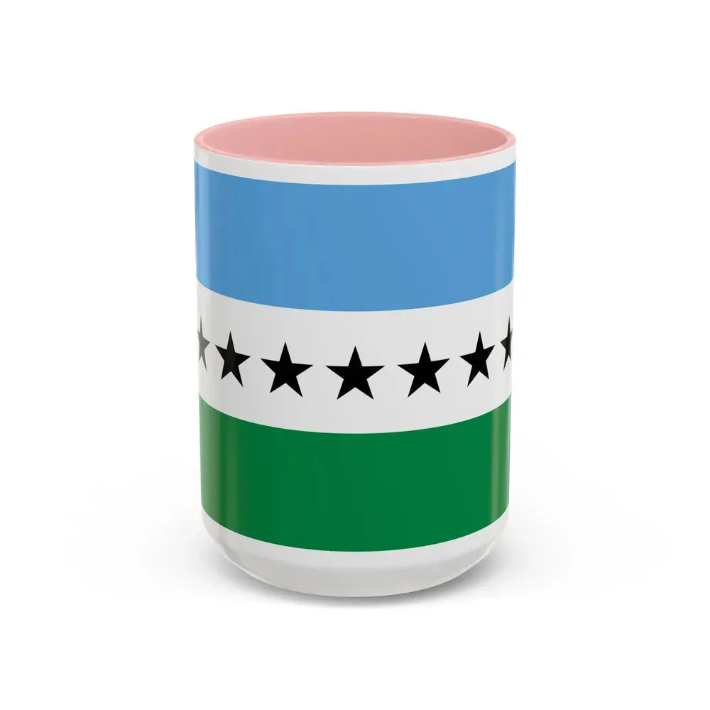 Flag of Nueva Loja Ecuador - Accent Coffee Mug 15oz Pink - Go Mug Yourself