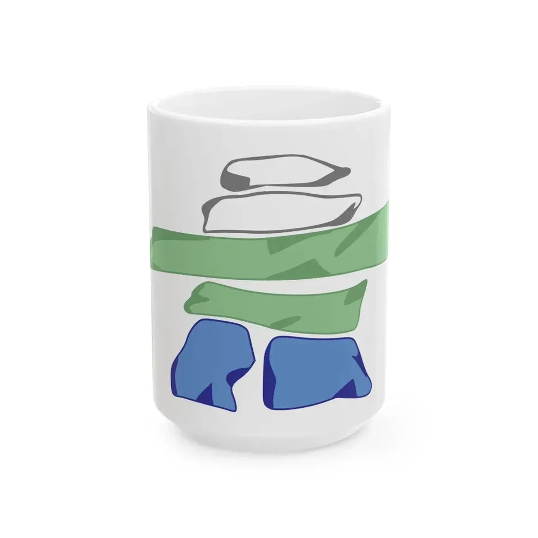 Flag of Nunatsiavut (Canada) White Coffee Mug 15oz - Go Mug Yourself