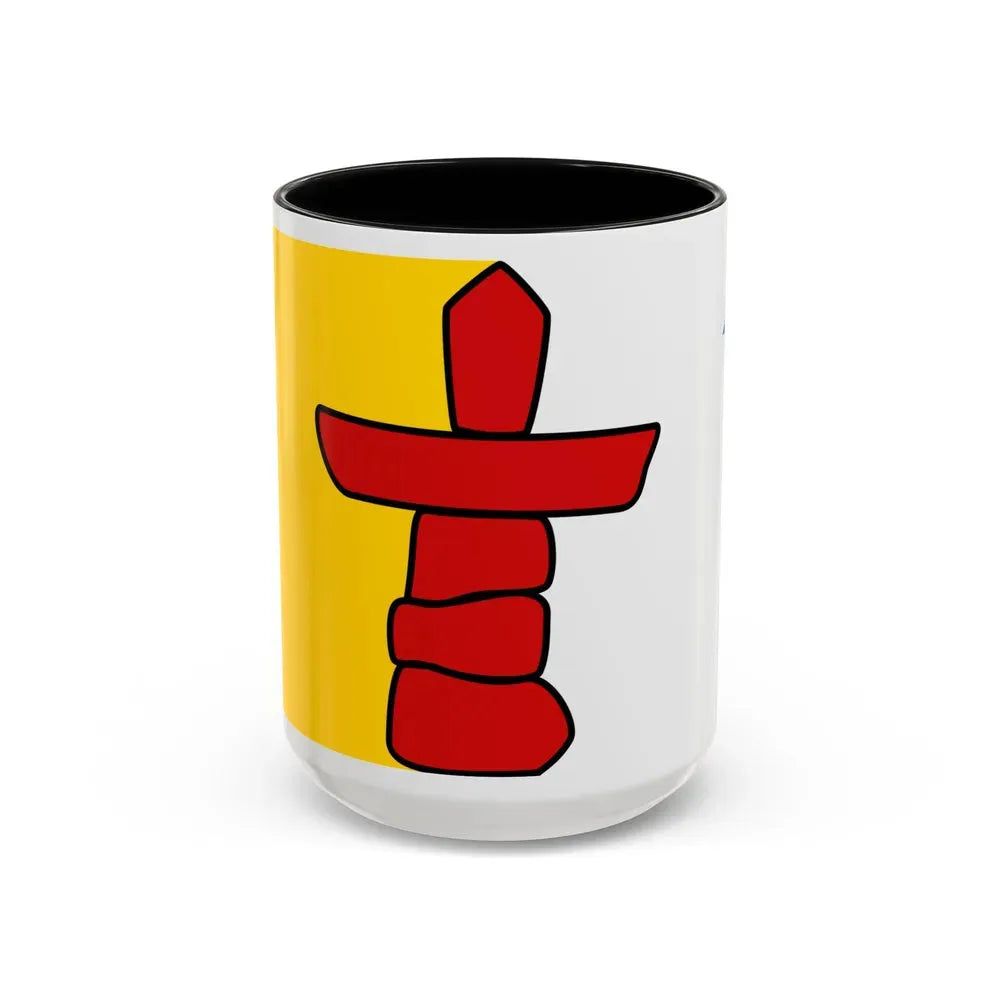 Flag of Nunavut Canada - Accent Coffee Mug 15oz Black - Go Mug Yourself
