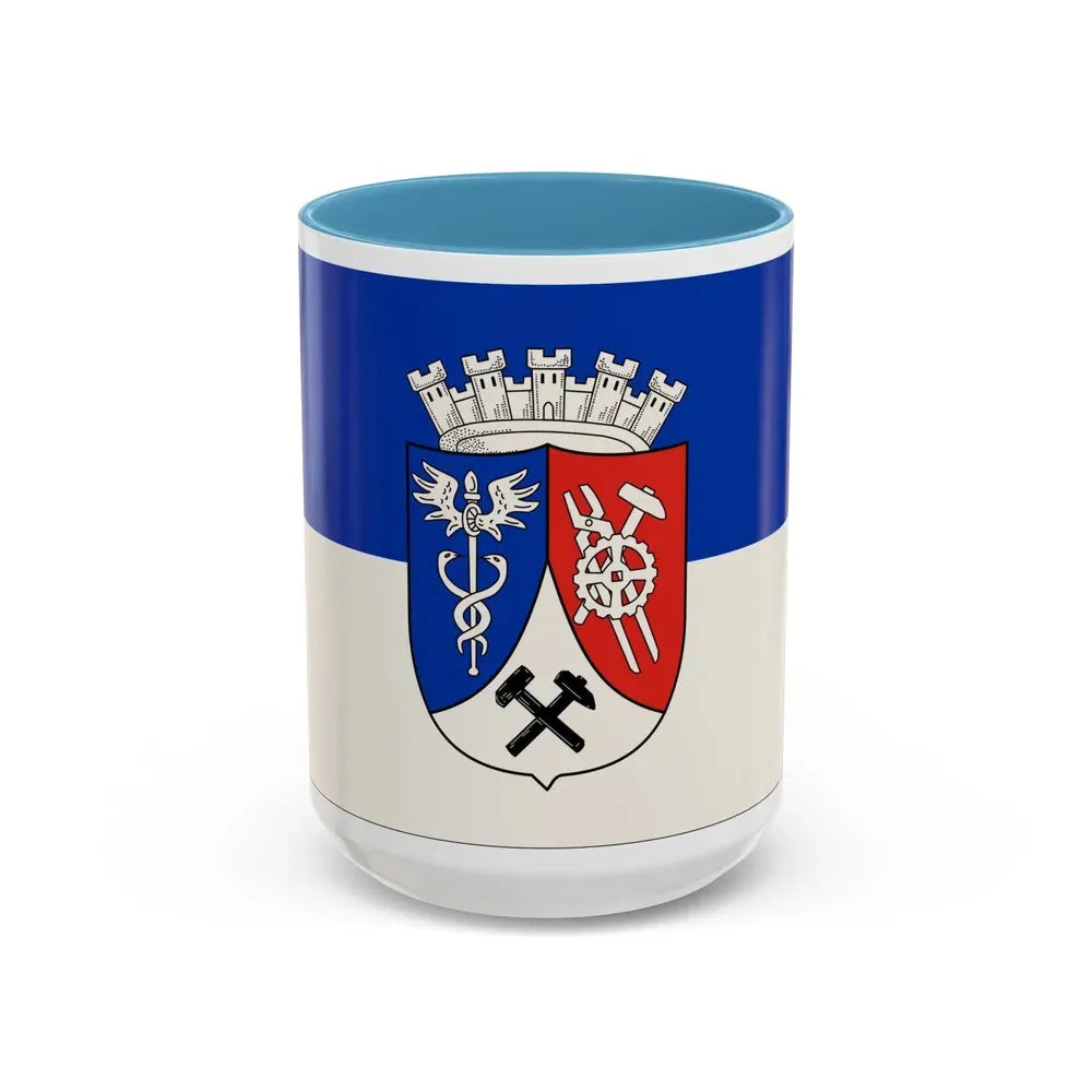 Flag of Oberhausen Germany - Accent Coffee Mug 15oz Light Blue - Go Mug Yourself
