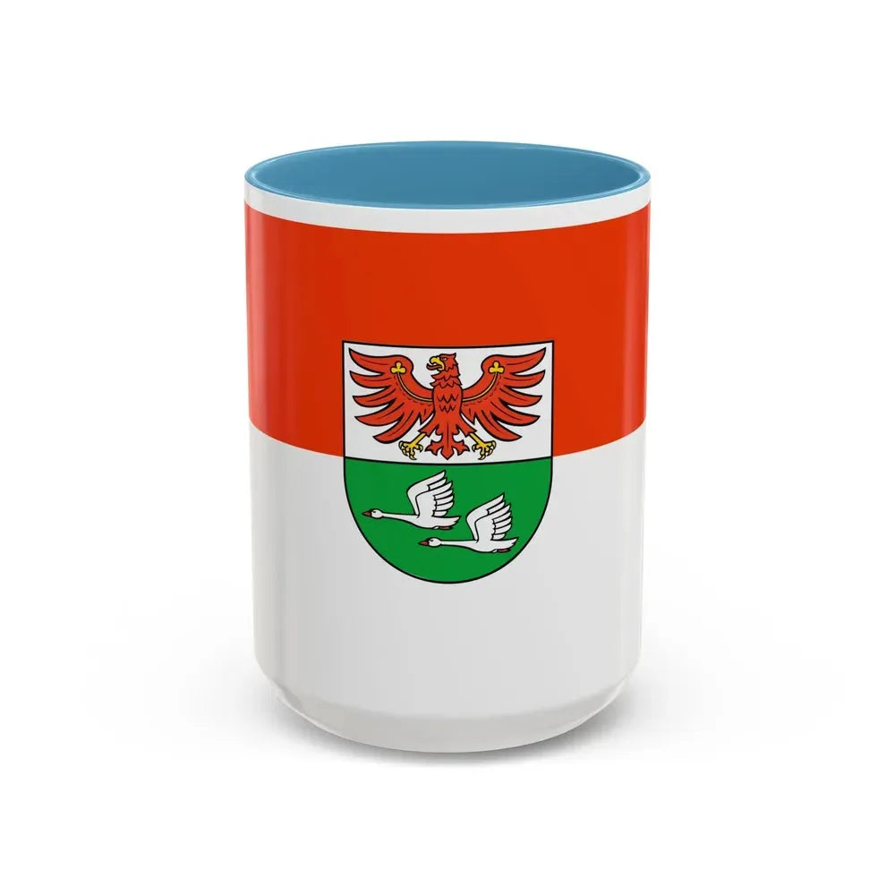 Flag of Oberhavel Germany - Accent Coffee Mug 15oz Light Blue - Go Mug Yourself