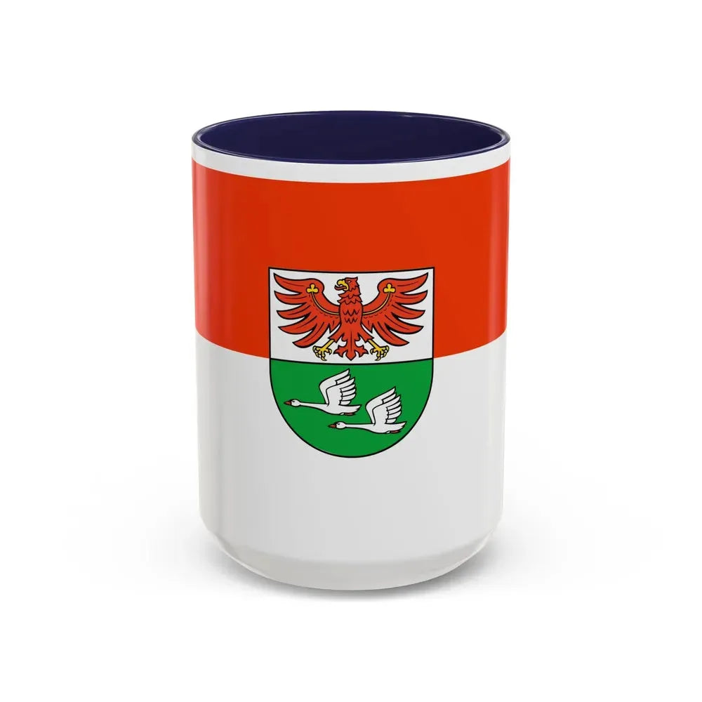 Flag of Oberhavel Germany - Accent Coffee Mug 15oz Navy - Go Mug Yourself