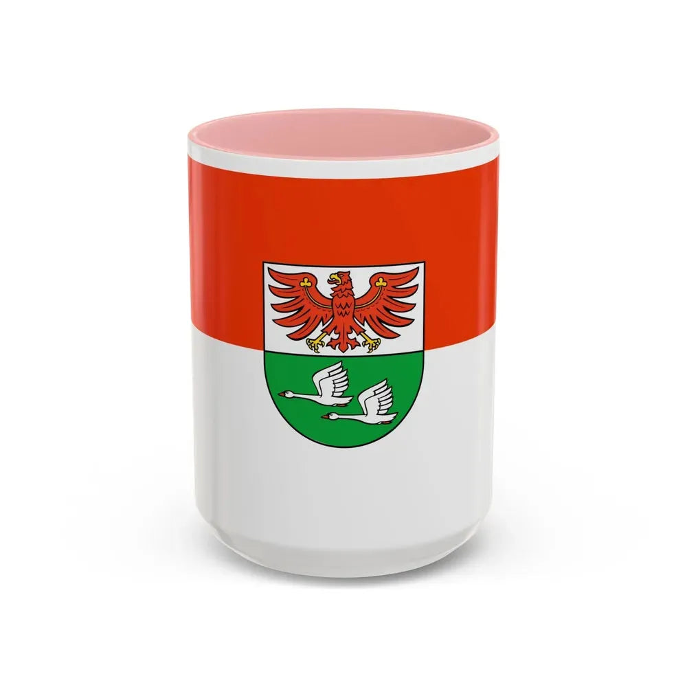 Flag of Oberhavel Germany - Accent Coffee Mug 15oz Pink - Go Mug Yourself