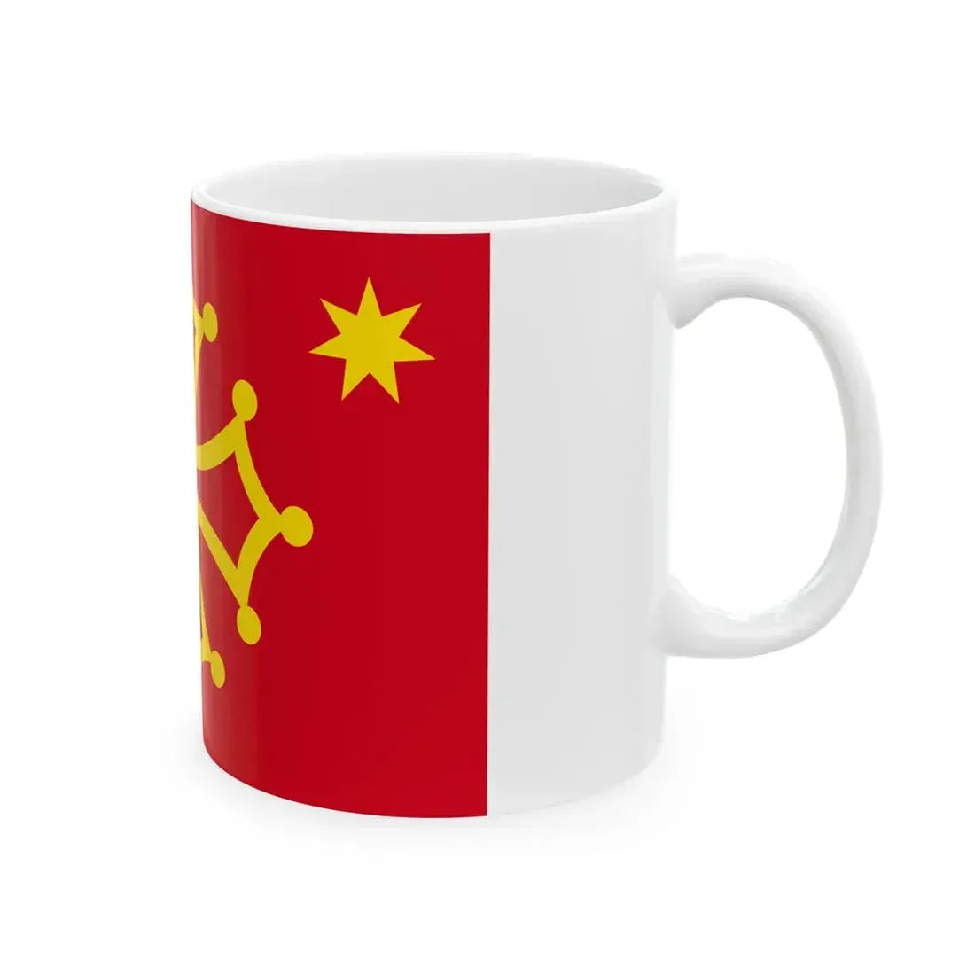 Flag of Occitania with star (France) White Coffee Mug - Go Mug Yourself