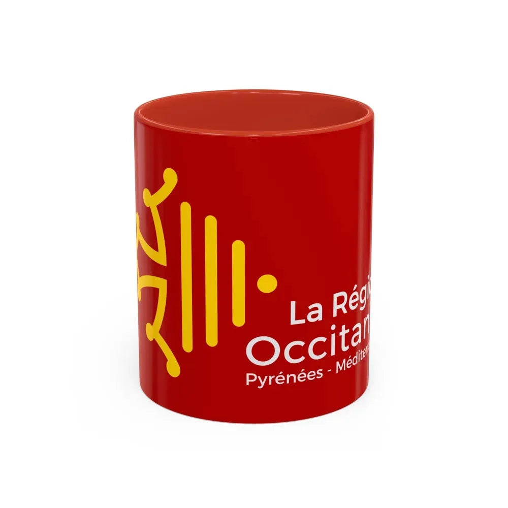 Flag of Occitanie France - Accent Coffee Mug 11oz Red - Go Mug Yourself