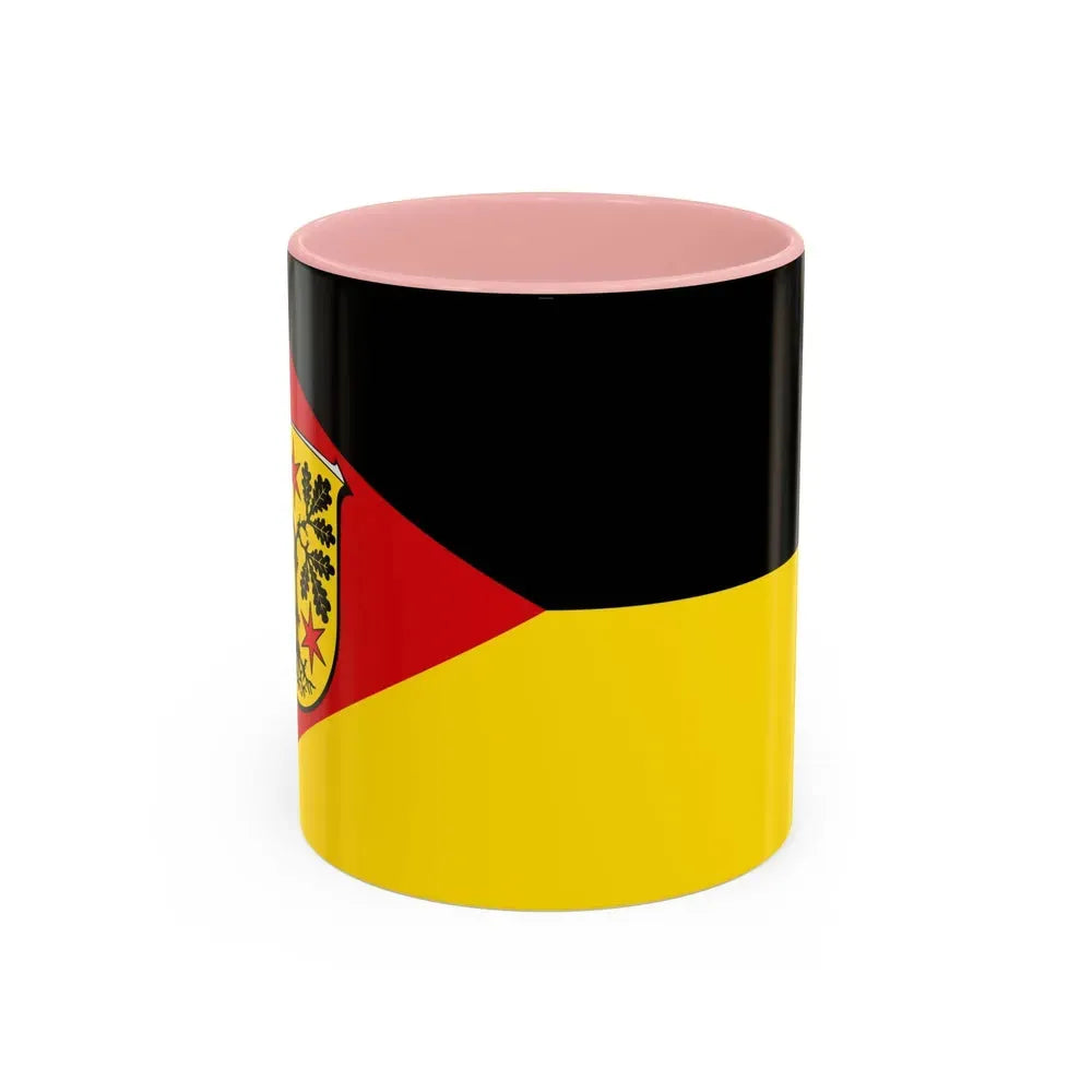 Flag of Odenwaldkreis Germany - Accent Coffee Mug 11oz Pink - Go Mug Yourself