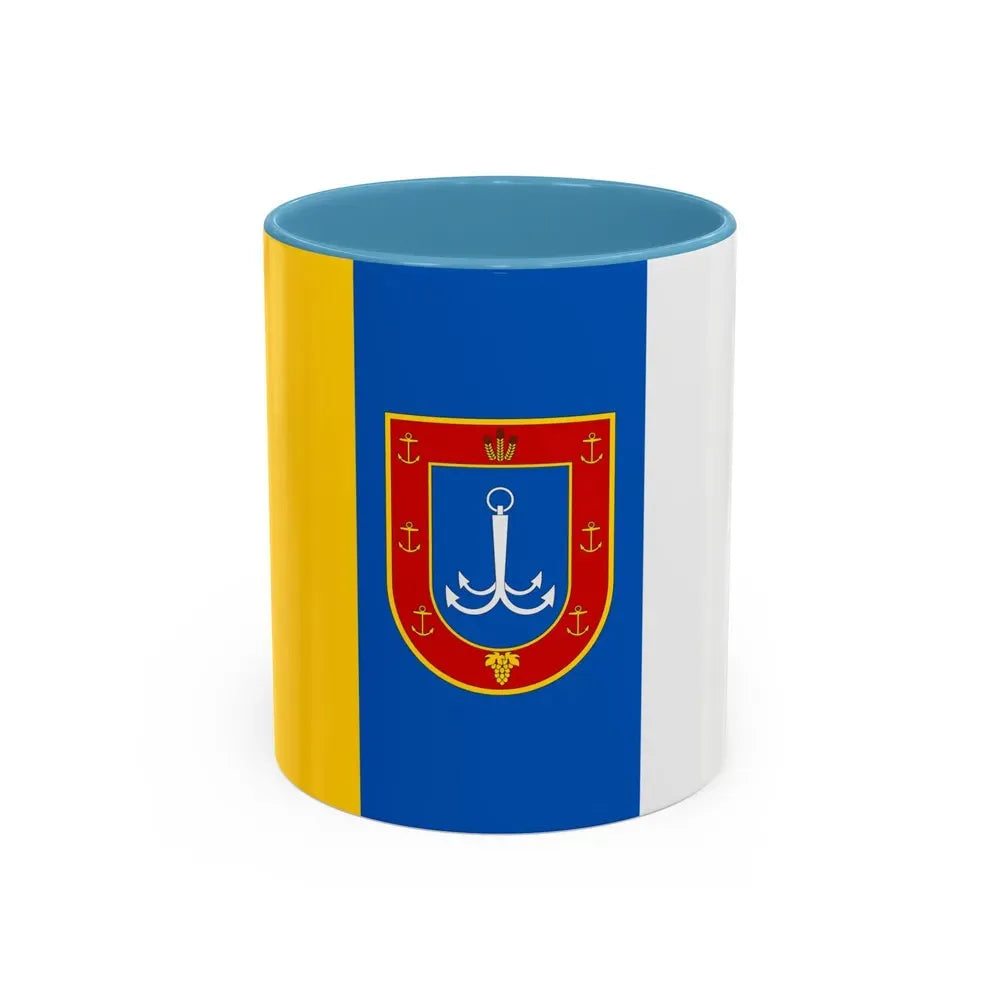 Flag of Odessa Oblast Ukraine - Accent Coffee Mug 11oz Light Blue - Go Mug Yourself