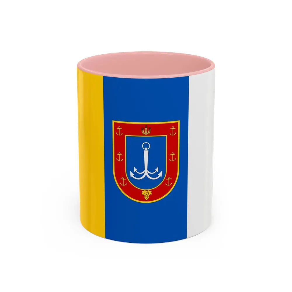 Flag of Odessa Oblast Ukraine - Accent Coffee Mug 11oz Pink - Go Mug Yourself