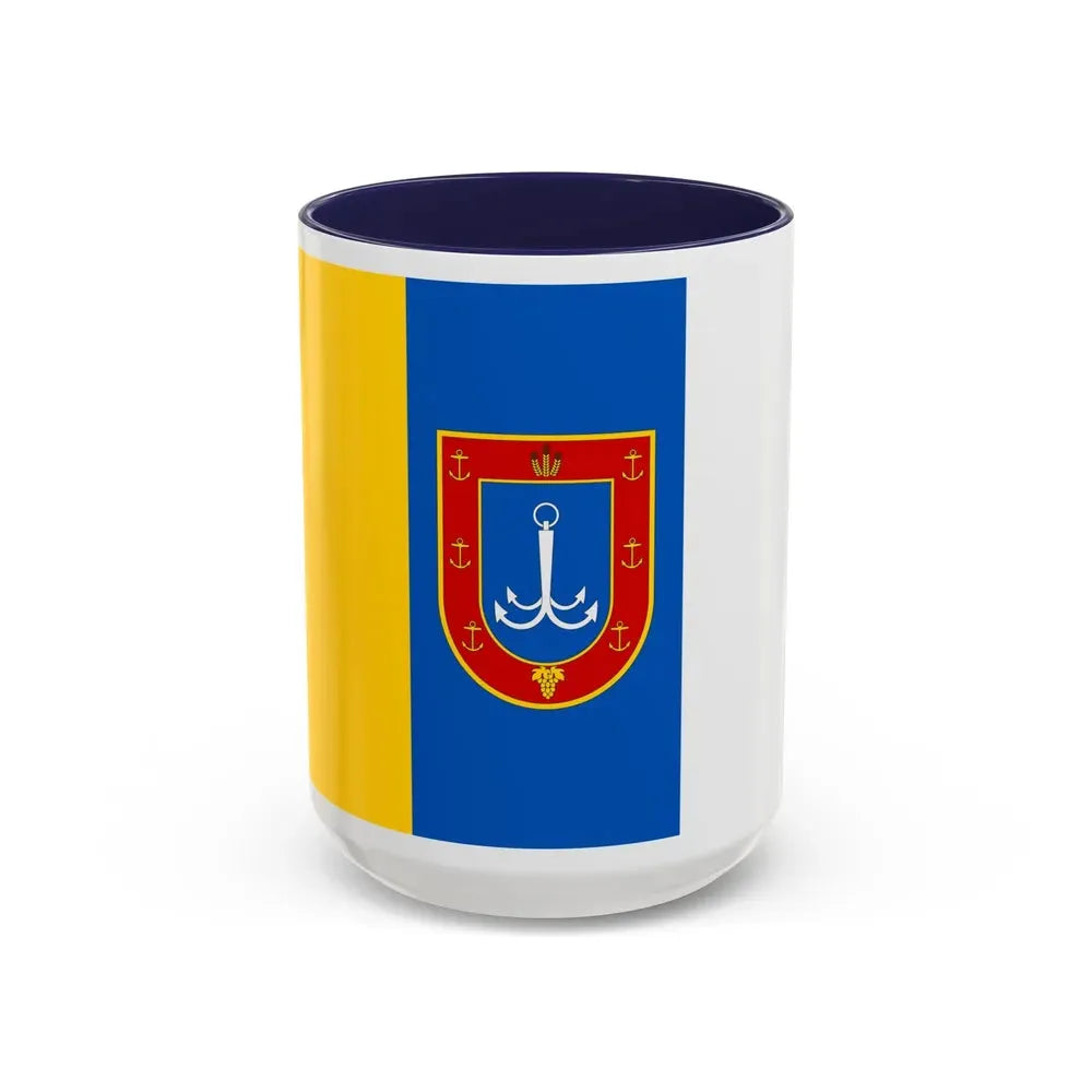 Flag of Odessa Oblast Ukraine - Accent Coffee Mug 15oz Navy - Go Mug Yourself