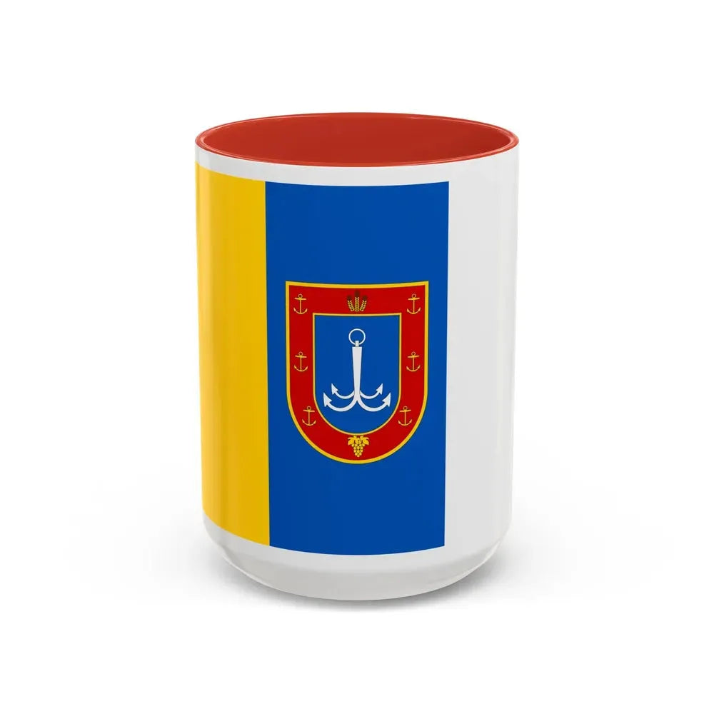 Flag of Odessa Oblast Ukraine - Accent Coffee Mug 15oz Red - Go Mug Yourself