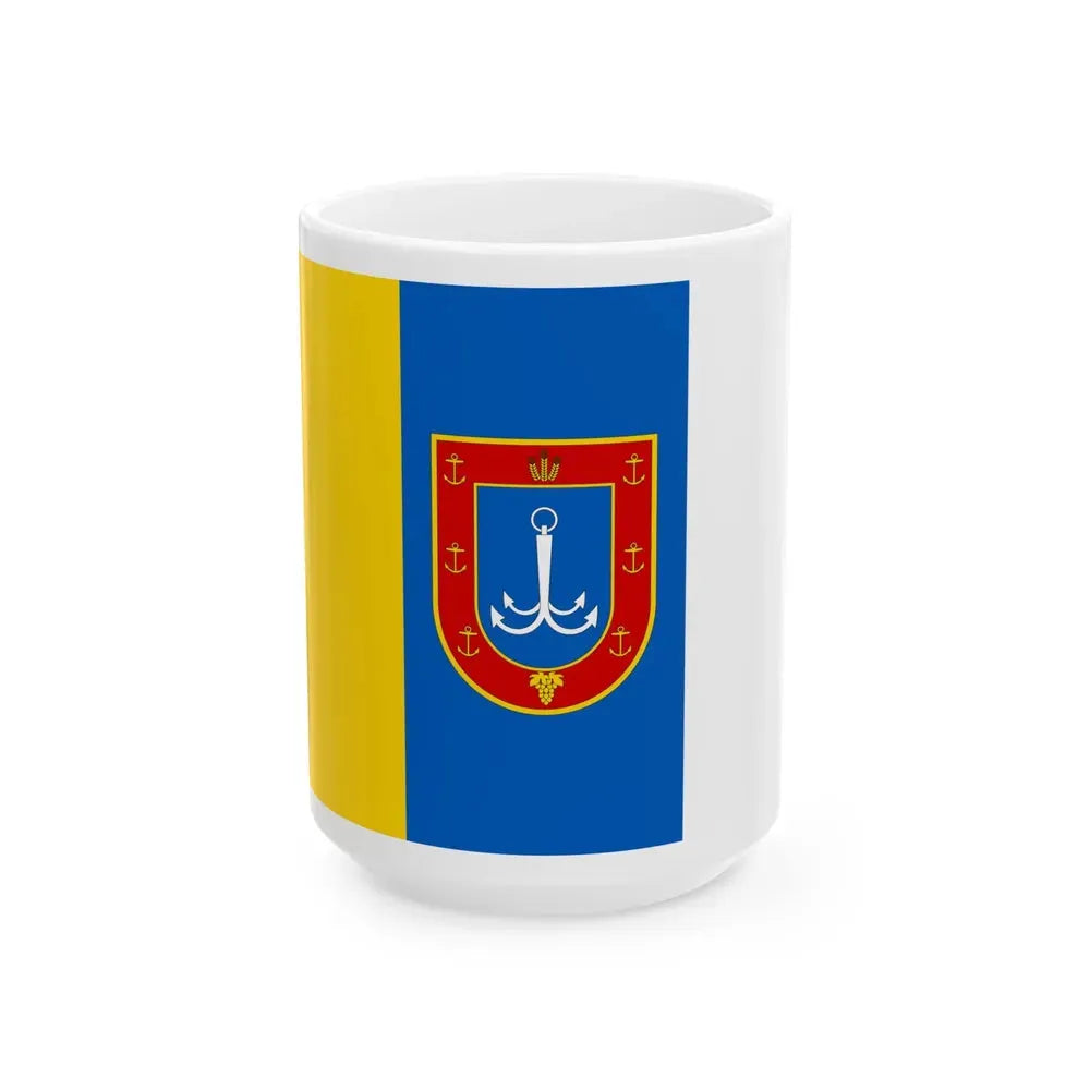 Flag of Odessa Oblast Ukraine - White Coffee Mug 15oz - Go Mug Yourself