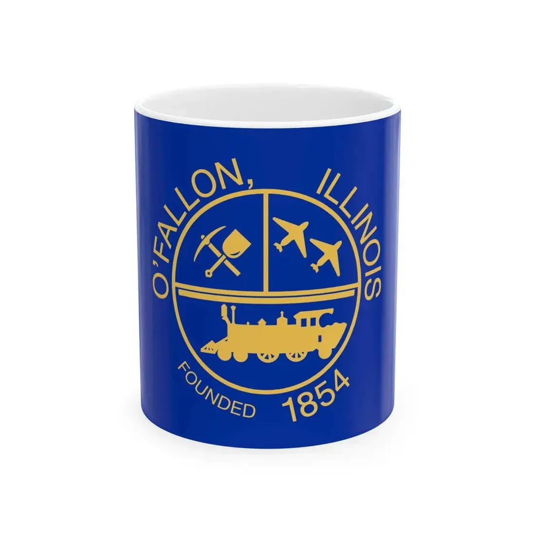 Flag of OFallon Illinois (United States) White Coffee Mug 11oz - Go Mug Yourself