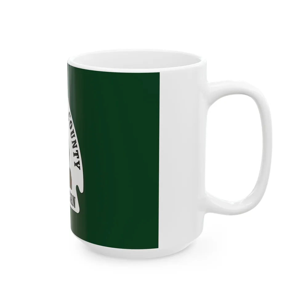 Flag of Ogemaw County Michigan (United States) White Coffee Mug - Go Mug Yourself