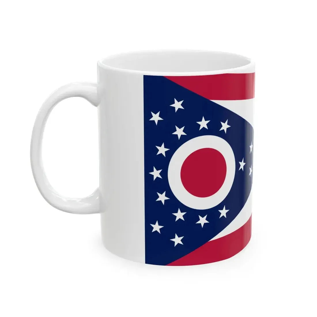 Flag of Ohio 3-2 (United States) White Coffee Mug - Go Mug Yourself