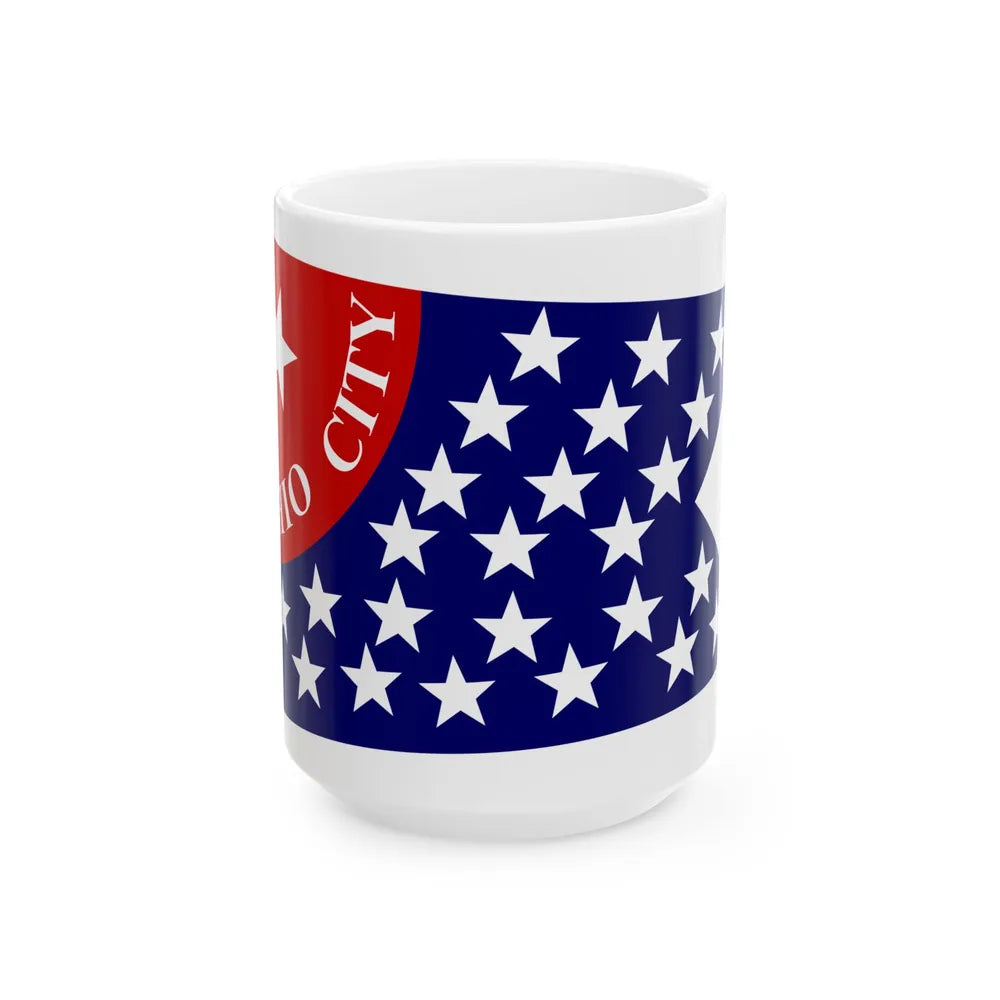 Flag of Ohio City Cleveland (United States) White Coffee Mug 15oz - Go Mug Yourself