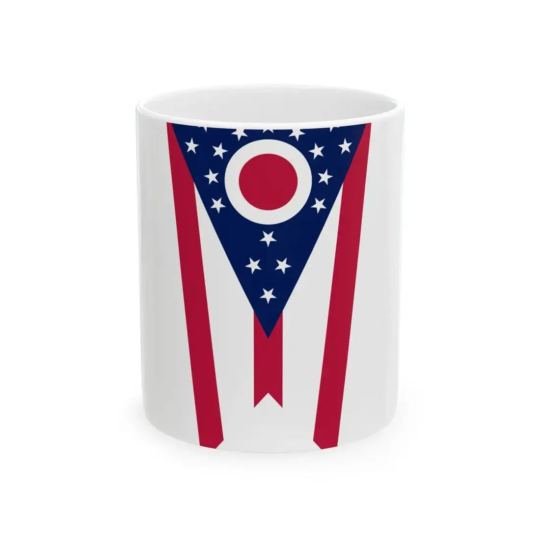 Flag of Ohio vertical (United States) White Coffee Mug 11oz - Go Mug Yourself