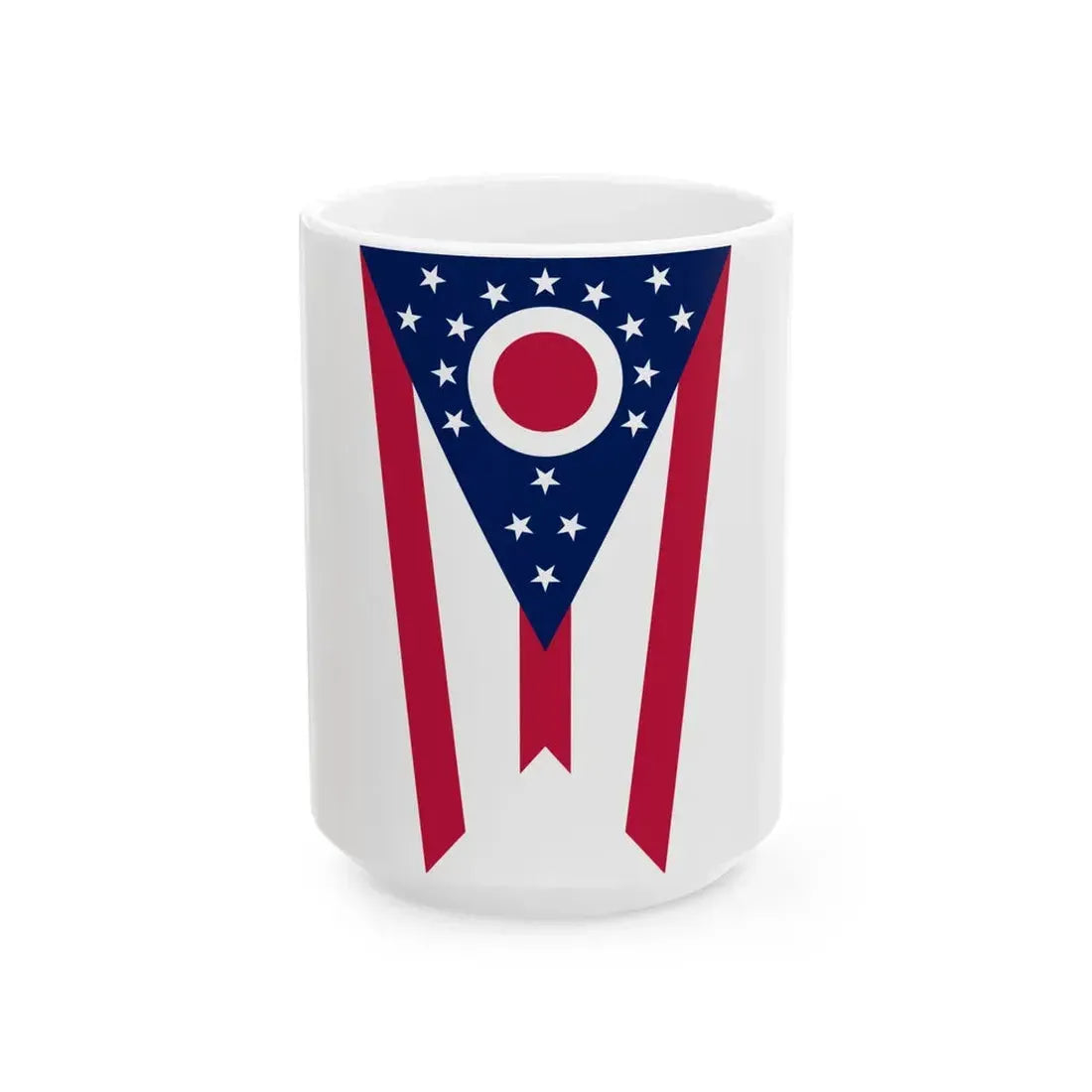 Flag of Ohio vertical (United States) White Coffee Mug 15oz - Go Mug Yourself
