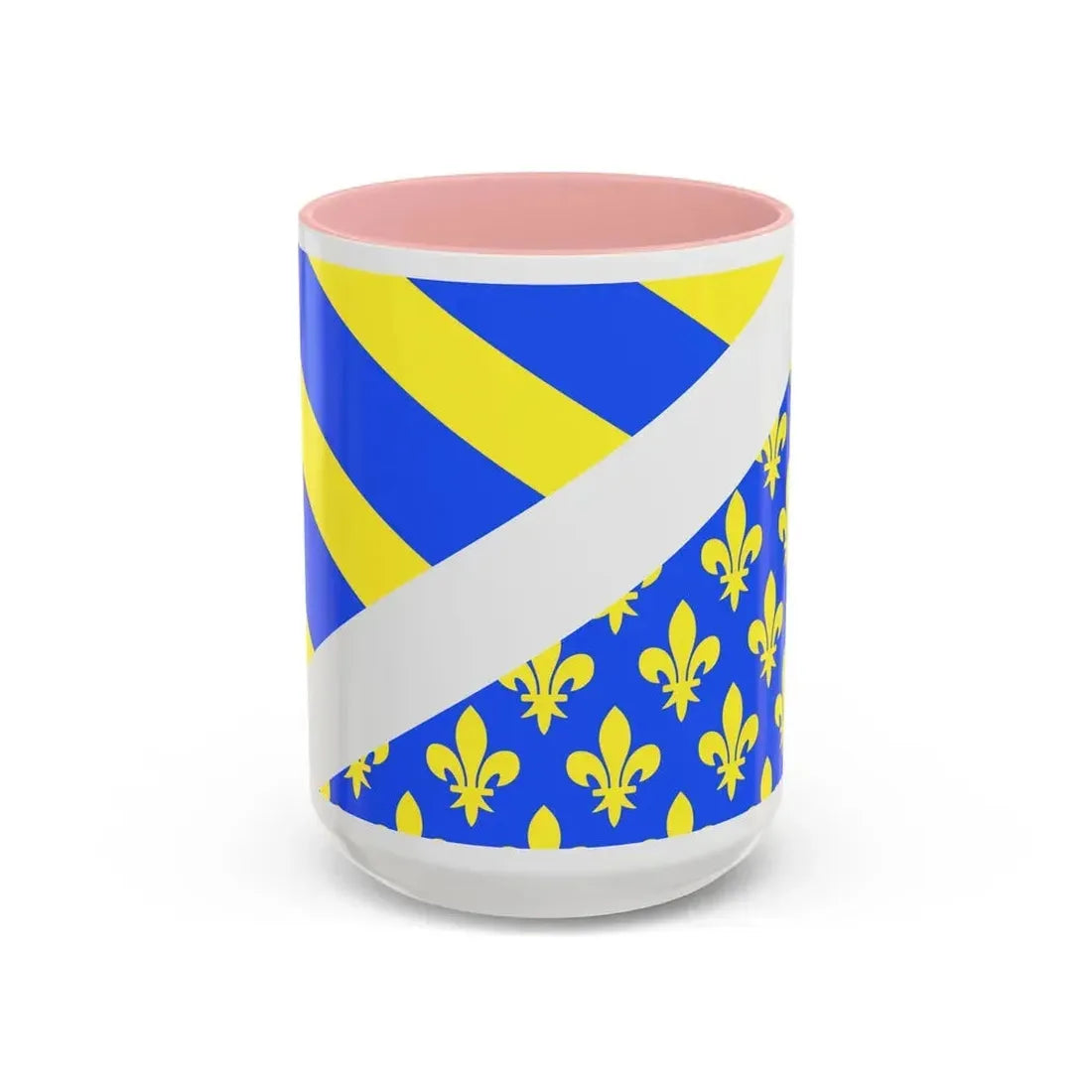 Flag of Oise France 2 - Accent Coffee Mug 15oz Pink - Go Mug Yourself