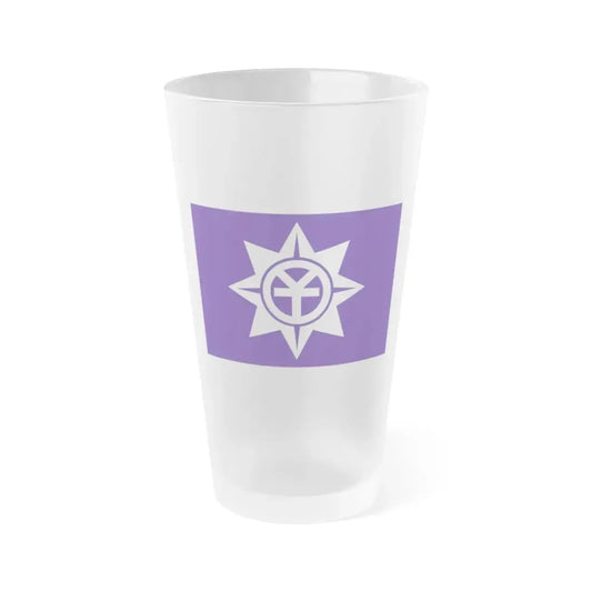 Flag of Okayama Okayama Japan - Frosted Pint Glass 16oz 16oz Frosted - Go Mug Yourself