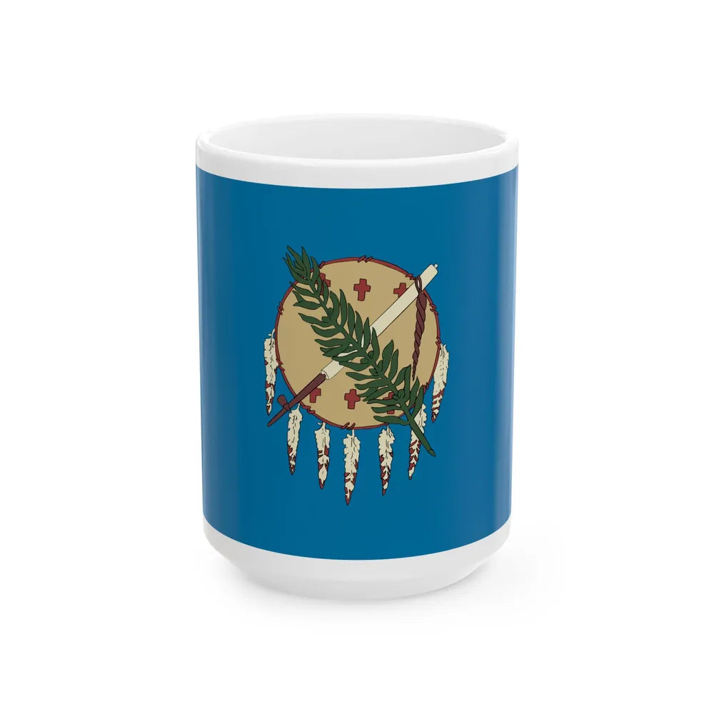 Flag of Oklahoma 1925-1941 (United States) White Coffee Mug 15oz - Go Mug Yourself