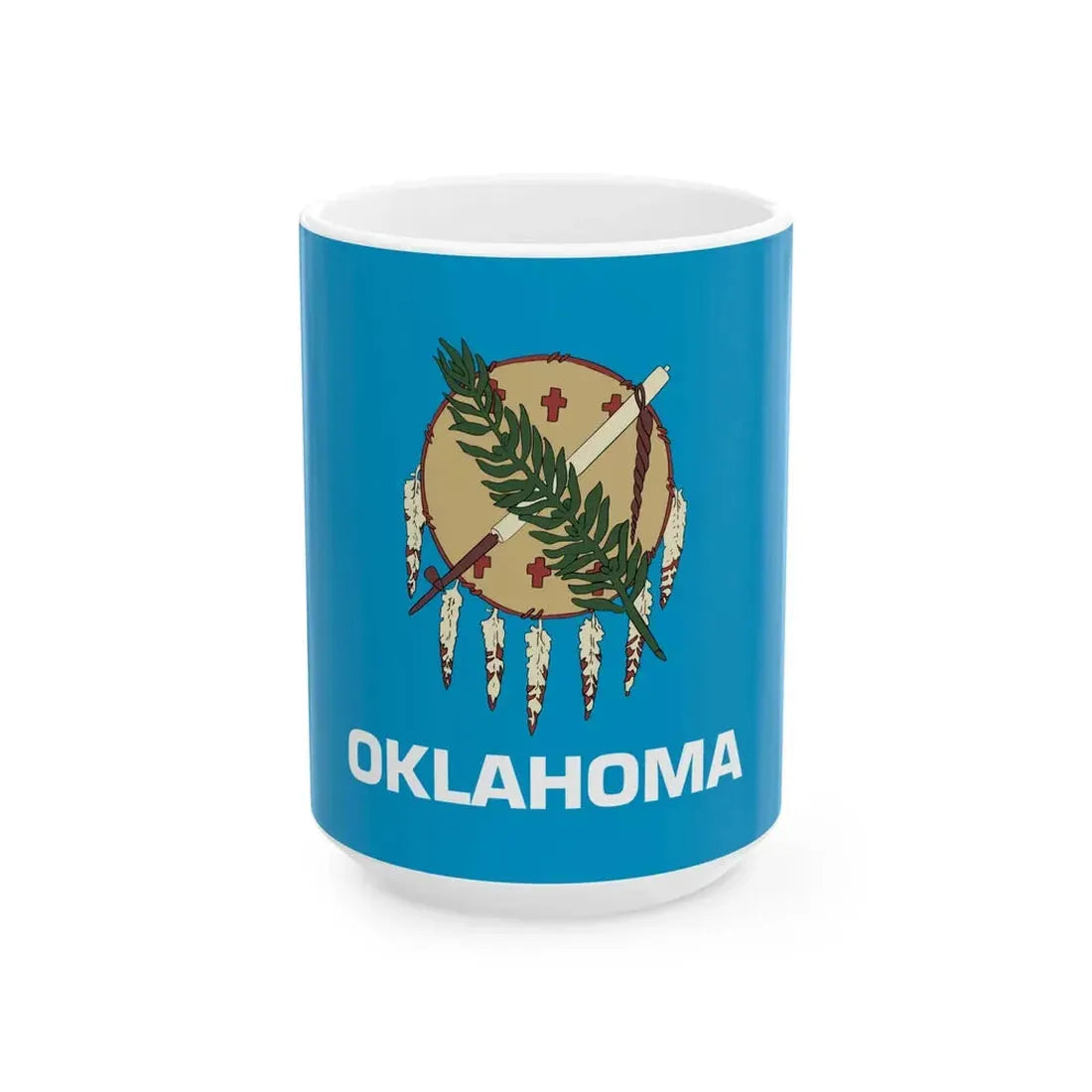 Flag of Oklahoma 1941-1988 (United States) White Coffee Mug 15oz - Go Mug Yourself