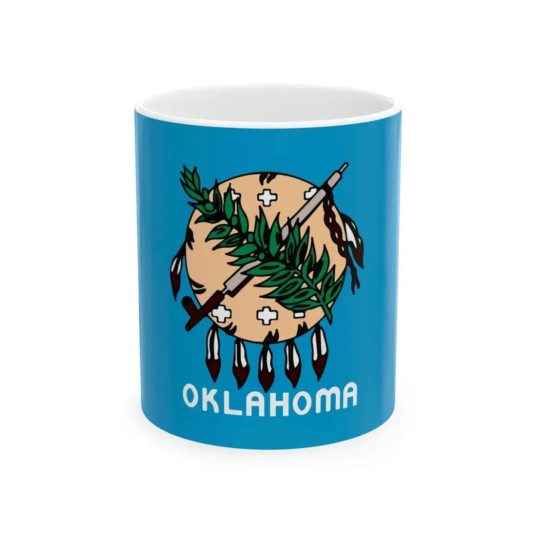 Flag of Oklahoma 1941-1988 unofficial (United States) White Coffee Mug 11oz - Go Mug Yourself