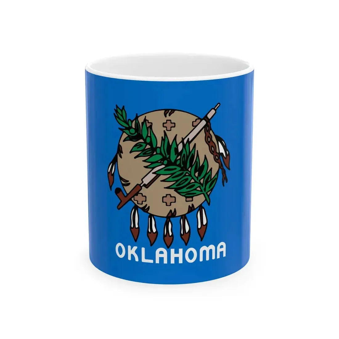 Flag of Oklahoma 1988-2006 unofficial (United States) White Coffee Mug 11oz - Go Mug Yourself