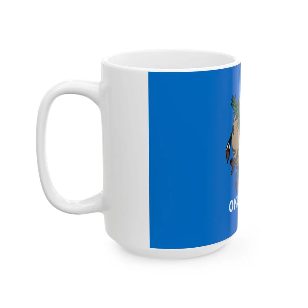 Flag of Oklahoma 1988-2006 unofficial (United States) White Coffee Mug - Go Mug Yourself