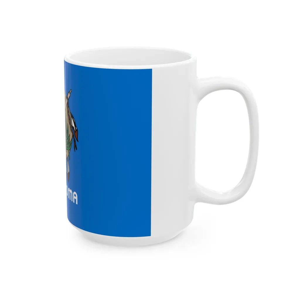 Flag of Oklahoma 1988-2006 unofficial (United States) White Coffee Mug - Go Mug Yourself